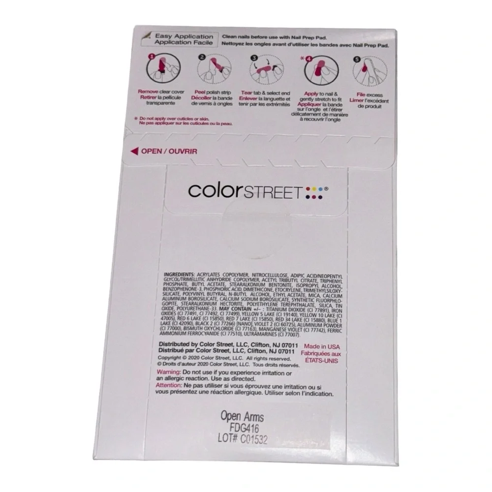 Color Street OPEN ARMS Adoption & Foster Awareness White Shimmer Multicolor - Picture 4 of 7